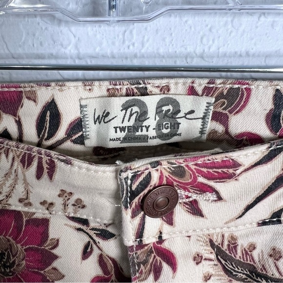 Free People Flare Jeans Women 28 Float On Flare Floral Boho Bell Bottom Raw Hem - Picture 3 of 8